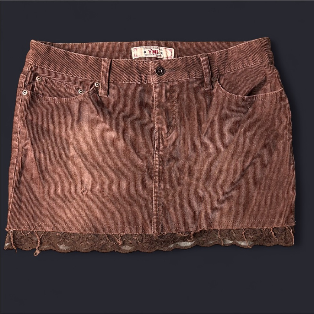 YMI Jeans USA vintage brown corduroy mini skirt